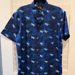 RSVLTS Navy and Light Blue Patterned Button Down Shirt - read